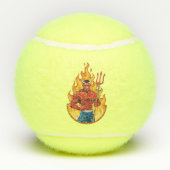 Duivel met drietand tennisballen (Achterkant)