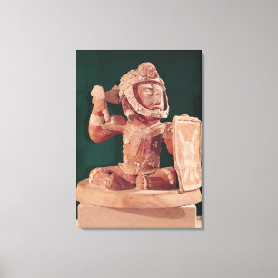 Duivel met een afbeelding van een krijger canvas afdruk