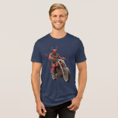 Duivel op fiets Tri-Blend shirt (Voorkant volledig)