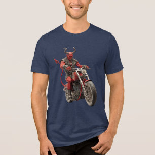 Duivel op fiets Tri-Blend shirt