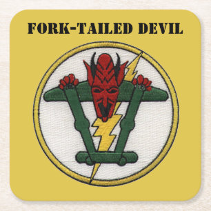 Duivel P-38 blikseminslag op de voorzijde! Kartonnen Onderzetters