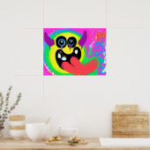 Duivel Rock N Roll Gelukkig Emoji Graffiti Poster (Keuken)