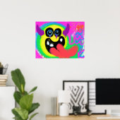 Duivel Rock N Roll Gelukkig Emoji Graffiti Poster (Thuiskantoor)