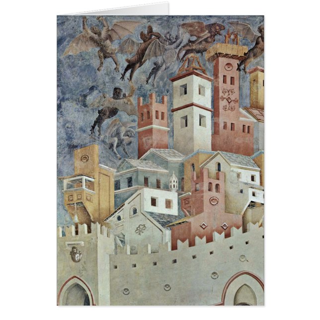 Duivel stedelijk landschap door Giotto di Bondone (Voorkant)