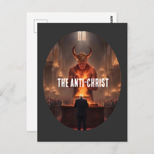 Duivel Trump De Anti-Christus Bidden Briefkaart (Voorkant / Achterkant)