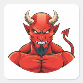 Duivel vierkante sticker (Voorkant)