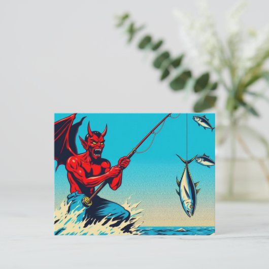 Duivel Vist voor tonijn Briefkaart (Staand voorkant)