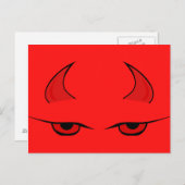 Duivelhoorns en rode ogen aanpasbaar briefkaart (Voorkant / Achterkant)