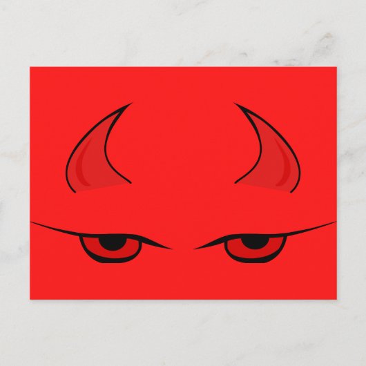 Duivelhoorns en rode ogen aanpasbaar briefkaart (Voorkant)