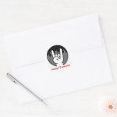 duivelhoorns, metaaldetector ronde sticker (Envelop)