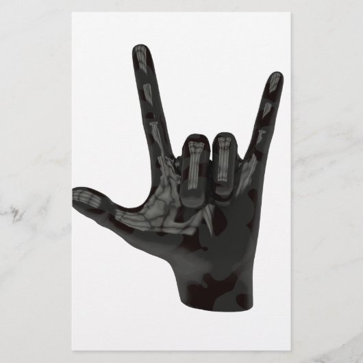 duivelhorens hand briefpapier (Voorkant)