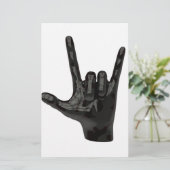 duivelhorens hand briefpapier (Staand voorkant)