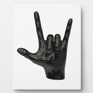 duivelhorens hand fotoplaat