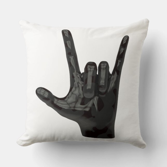 duivelhorens hand kussen (Voorkant)