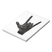 duivelhorens hand notitieblok (Linkerzijde)