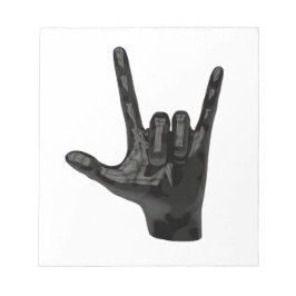 duivelhorens hand notitieblok