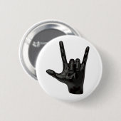 duivelhorens hand ronde button 5,7 cm (Voorkant /achterkant)