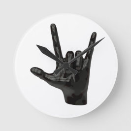 duivelhorens hand ronde klok