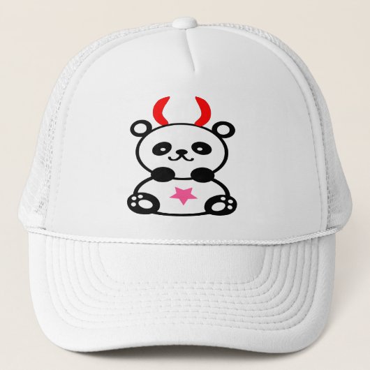 ♫♥Duivels Cute Baby-Panda Trucker Hoed♥♪ Pet (Voorkant)