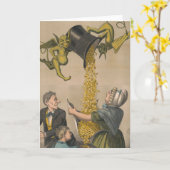 Duivels gieten gouden munten in het Schort van de  Kaart (Gele Bloem)