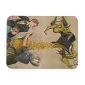 Duivels gieten gouden munten in het Schort van de Magneet (Horizontaal)