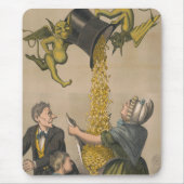 Duivels gieten gouden munten in het Schort van de Muismat (Voorkant)