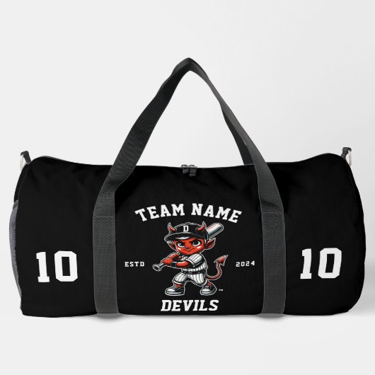 Duivels "" honkbal plunjezak (Achterkant)