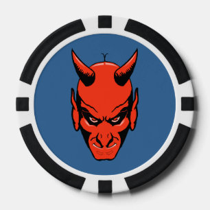 Duivels hoofd patroon poker chip gokken gokker