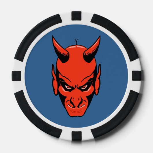 Duivels hoofd patroon poker chip gokken gokker (Voorkant)