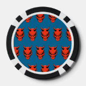 Duivels hoofd patroon poker chip gokken gokker (Achterkant)