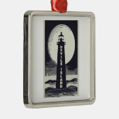 Duivels Island Vuurtoren Wisconsin Maan Metalen Ornament (Rechts)