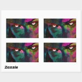 Duivels ogen rechthoekige sticker (Vel)