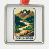 Duivels River Texas Kleuren Metalen Ornament (Voorkant)