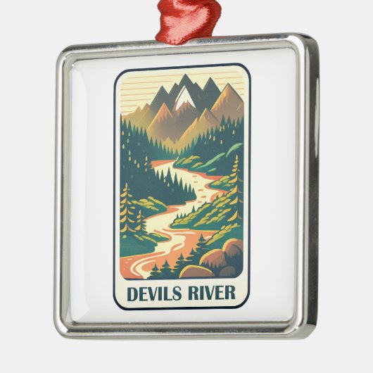 Duivels River Texas Kleuren Metalen Ornament (Links)