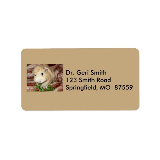 Duivels Schattige crèmekleurige cavia Etiket (Voorkant)