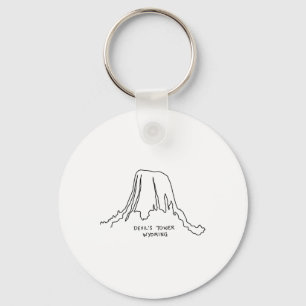 Duivels Toren T-shirt Wyoming Cowboy Staat Nationa Sleutelhanger