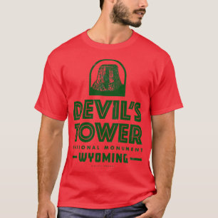 Duivels Tower Nationaal Monument Groen T-shirt