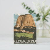 Duivels Tower National Monument Reizen Briefkaart (Staand voorkant)