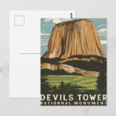 Duivels Tower National Monument Reizen Briefkaart (Voorkant / Achterkant)