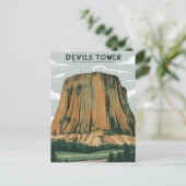 Duivels Tower National Monument Stylist Schilderij Briefkaart (Staand voorkant)
