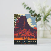 Duivels Tower, Wyoming, Reizen Briefkaart (Staand voorkant)