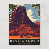 Duivels Tower, Wyoming, Reizen Briefkaart (Voorkant)