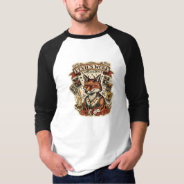 Duivels Werk Sly Fox Tarotkaart Tattoo Flash Mysti T-shirt