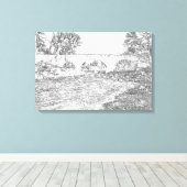 Duivelsbrug en Stanley Bridge Kirkby Lonsdale Canvas Afdruk (Insitu (Houten vloer))