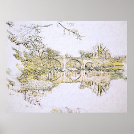 Duivelsbrug Kirkby Lonsdale Potloodschets Poster