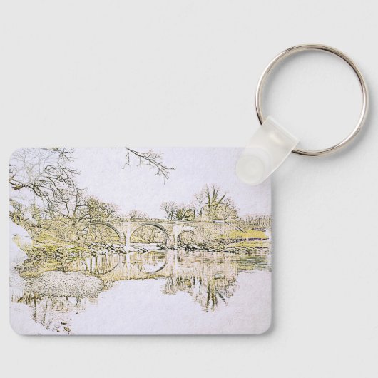 Duivelsbrug Kirkby Lonsdale Potloodschets Sleutelhanger (Voorkant)