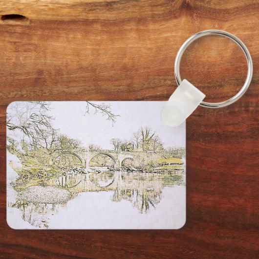 Duivelsbrug Kirkby Lonsdale Potloodschets Sleutelhanger (Voorkant)