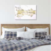 Duivelsbrug schets, Kirkby Lonsdale Canvas Afdruk (Insitu (Slaapkamer))