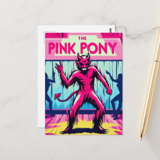 Duivelsdansen bij Pink Pony Briefkaart (Voorkant / Achterkant in situ)