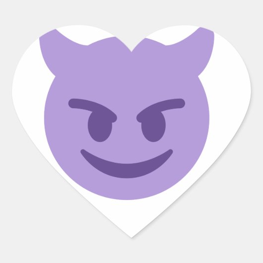 duivelse emoji hart sticker (Voorkant)